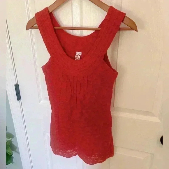 Free People Tops - Free People Orange Lace Tank size Small